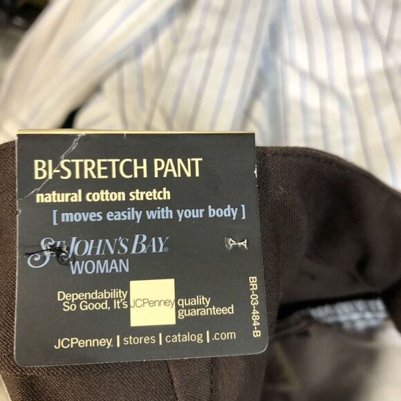 St. John’s Bay Stretch 20WP Chocolate Brown Pants NWT - Picture 5 of 6